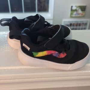 Vans Kids Black Sneakers with Rainbow Detail